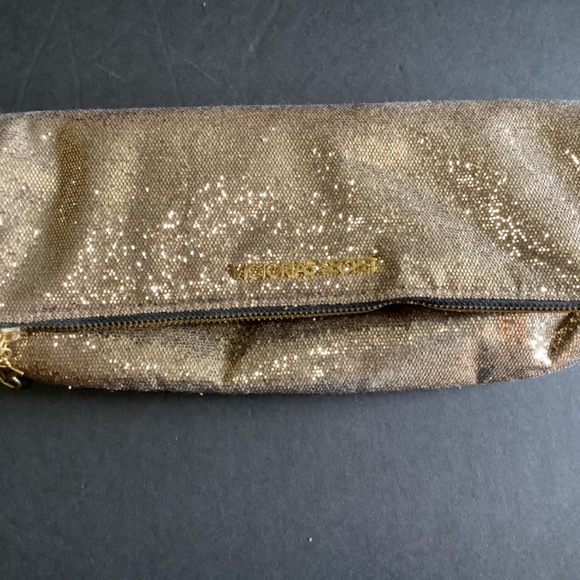 VICTORIA’S SECRET Glitter Gold clutch SPARKLING purse tote - Picture 2 of 5